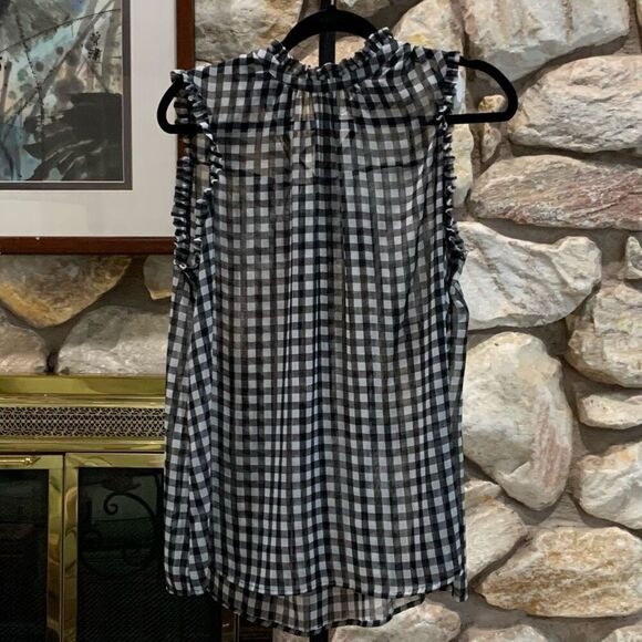 Who what wear women’s black & white plaid sleeveless top - Picture 1 of 9